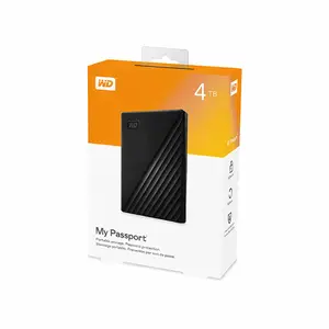 Western Digital My Passport 4TB Portable External Hard Drive, USB 3.2 High-Speed Interface, Compact Portable Design, Reliable Storage Solution for Backup and Data Protection