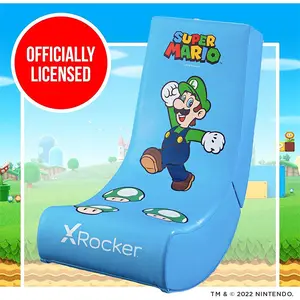 X Rocker Nintendo Allstar Luigi Video Rocker Chair, Foldable Gaming Floor Chair, Official Nintendo Edition, Comfortable Console Gaming Seating Solution