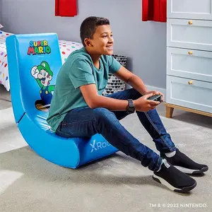 X Rocker Nintendo Allstar Luigi Video Rocker Chair, Foldable Gaming Floor Chair, Official Nintendo Edition, Comfortable Console Gaming Seating Solution