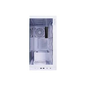 XPG INVADER X BTF Mid-Tower Gaming Case White Edition, ATX Back-Connect Compatible Chassis, 5×120mm ARGB Fans, Tempered Glass Design, 360mm Radiator Support Gaming Case