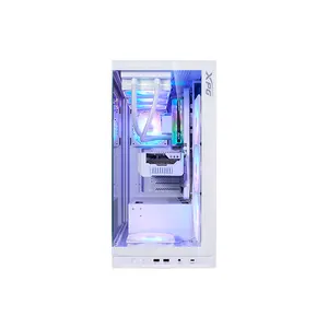 XPG INVADER X BTF Mid-Tower Gaming Case White Edition, ATX Back-Connect Compatible Chassis, 5×120mm ARGB Fans, Tempered Glass Design, 360mm Radiator Support Gaming Case