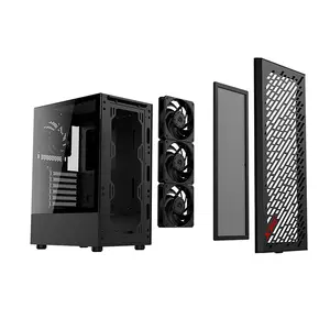 XPG VALOR AIR Compact Mid-Tower Gaming Case Black Edition, ATX Chassis with Tempered Glass Side Panel, 4×120mm Pre-Installed Fans, 360mm Radiator Support, High Airflow PC Case