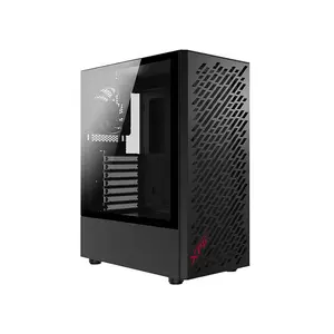 XPG VALOR AIR Compact Mid-Tower Gaming Case Black Edition, ATX Chassis with Tempered Glass Side Panel, 4×120mm Pre-Installed Fans, 360mm Radiator Support, High Airflow PC Case