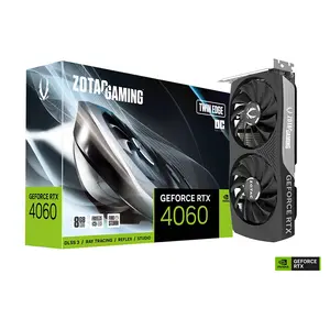 ZOTAC GAMING GeForce RTX 4060 8GB Twin Edge OC Black Edition Graphics Card Black, 8GB GDDR6, 3072 CUDA Cores, 2490MHz Boost Clock, IceStorm 2.0 Dual-Fan Cooling, PCIe 4.0 x8