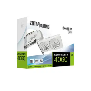 ZOTAC GAMING GeForce RTX 4060 8GB Twin Edge White Edition Graphics Card, 8GB GDDR6, 3072 CUDA Cores, 2490MHz Boost Clock, IceStorm 2.0 Dual-Fan Cooling, PCIe 4.0 x8