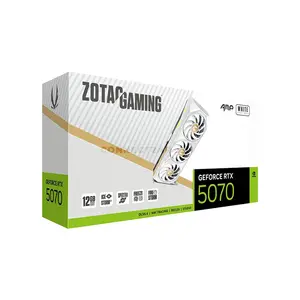 ZOTAC GAMING GeForce RTX 5070 AMP White Edition 12GB GDDR7 Graphics Card with NVIDIA Blackwell Architecture, DLSS 4, IceStorm 2.0 Cooling, Triple BladeLink Fans, PCIe 5.0 x16 & SPECTRA RGB Lighting