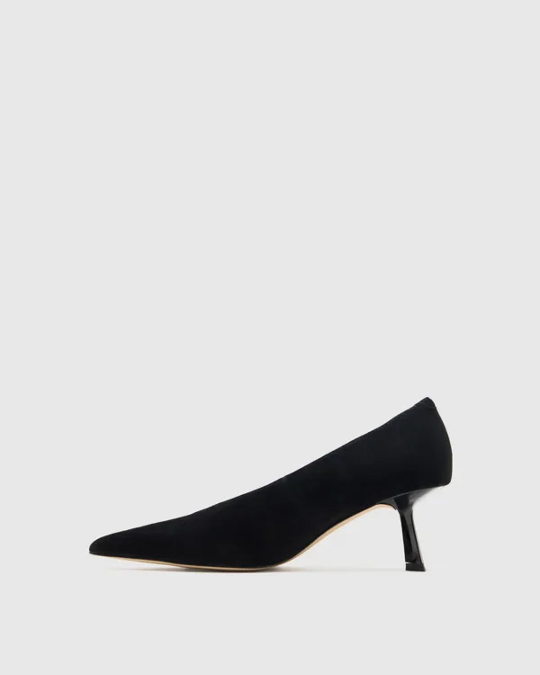 Sued Black Heels for Her