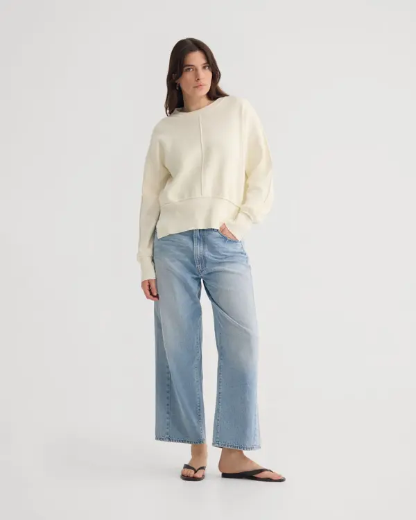 Cotton Crew Neck Top and Jeans