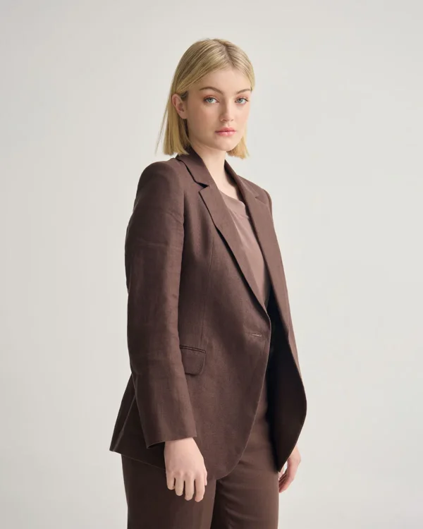 Chocolate Colourway Linen Blazer