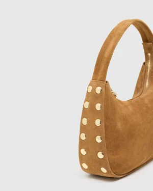 Suede Leather Bag With Studs