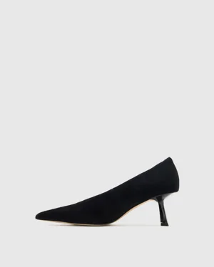 Sued Black Heels for Her