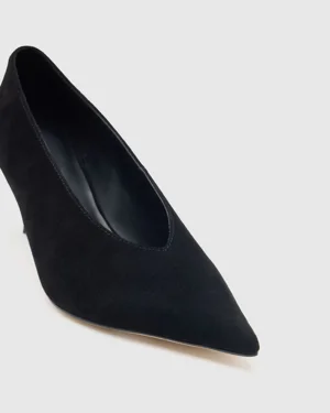 Sued Black Heels for Her