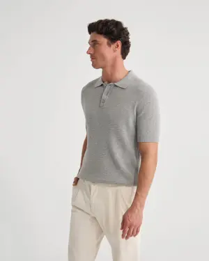 Classic Rib-Knitted Polo