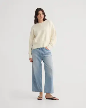 Cotton Crew Neck Top and Jeans