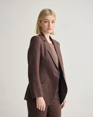 Chocolate Colourway Linen Blazer