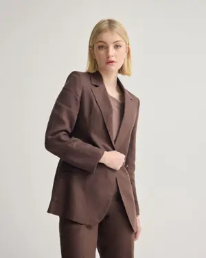 Chocolate Colourway Linen Blazer