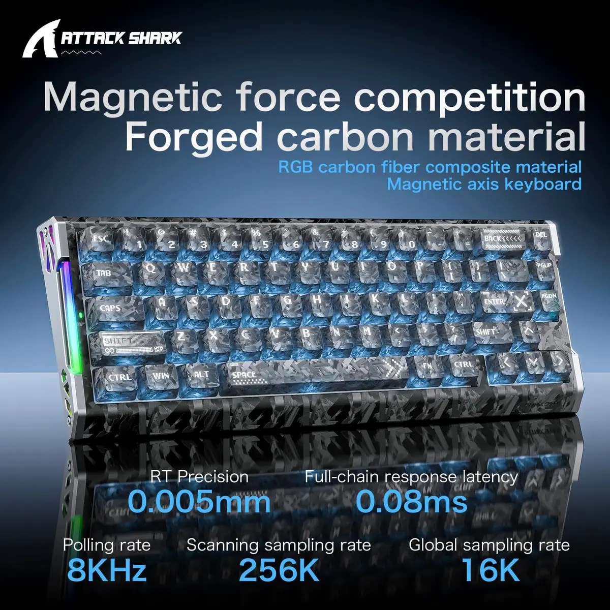 Attack Shark R68 HE Carbon Fiber Magnetic Gaming Keyboard 8KHz