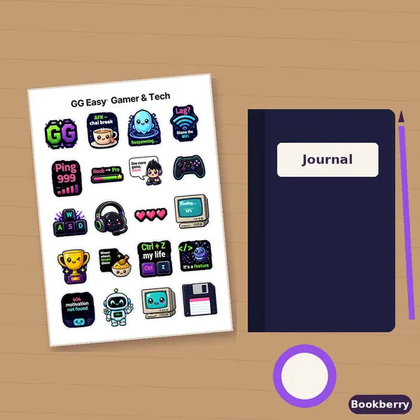 GG Easy: Gamer & Tech Sticker Sheet (A4)