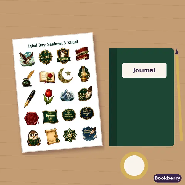 Iqbal Day: Shaheen & Khudi Sticker Sheet (A4)