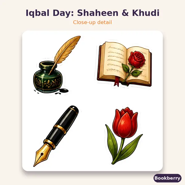 Iqbal Day: Shaheen & Khudi Sticker Sheet (A4)