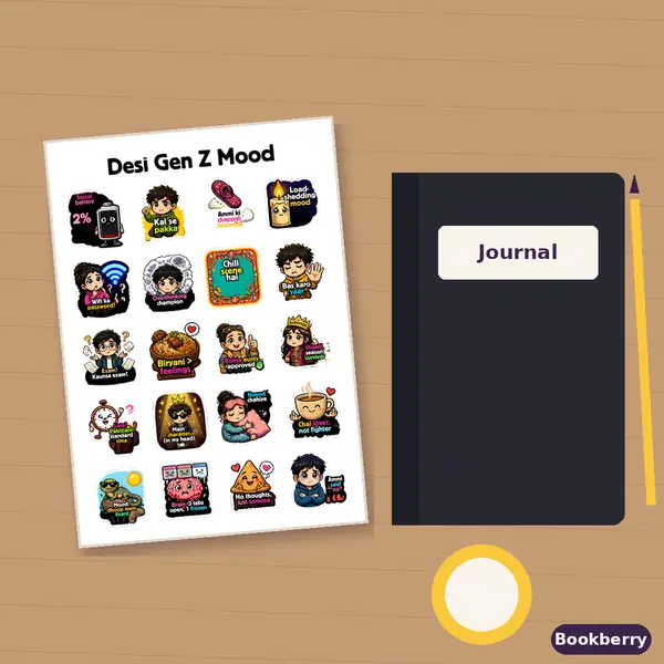 Desi Gen Z Mood Sticker Sheet (A4)