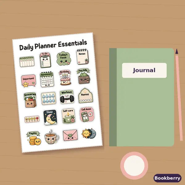 Daily Planner Essentials Sticker Sheet (A4)