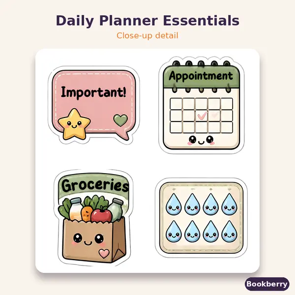 Daily Planner Essentials Sticker Sheet (A4)