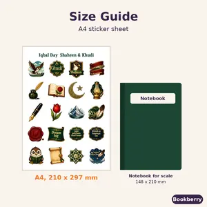 Iqbal Day: Shaheen & Khudi Sticker Sheet (A4)