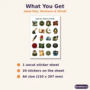 Iqbal Day: Shaheen & Khudi Sticker Sheet (A4)