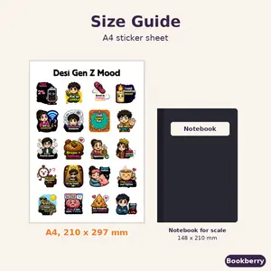 Desi Gen Z Mood Sticker Sheet (A4)