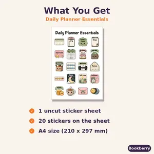 Daily Planner Essentials Sticker Sheet (A4)