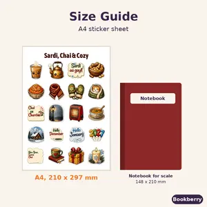 Sardi, Chai & Cozy Sticker Sheet (A4)