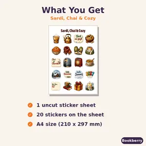 Sardi, Chai & Cozy Sticker Sheet (A4)