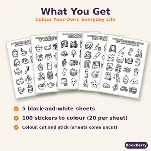 Colour Your Own Everyday Life Sticker Pack – 5 Sheets (A3)