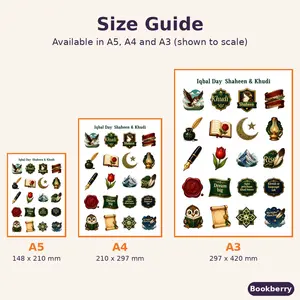 Shaheen & Khudi Iqbal Day Sticker Pack – 5 Sheets (A5)