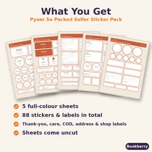 Pyaar Se Packed Seller Sticker Pack – 5 Sheets (A3)