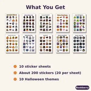 Halloween Sticker Sheet Bundle – 10 Sheets (A3)