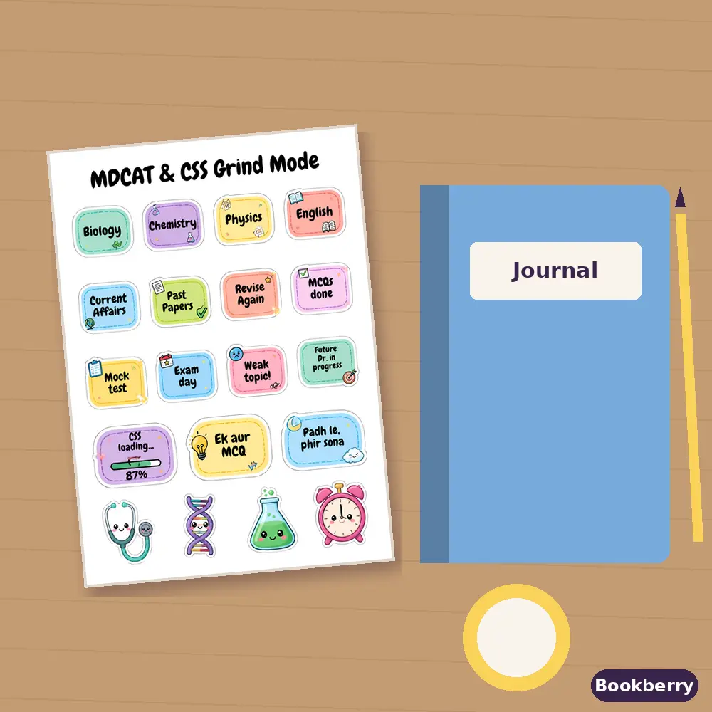 MDCAT & CSS Grind Mode Sticker Sheet (A4)