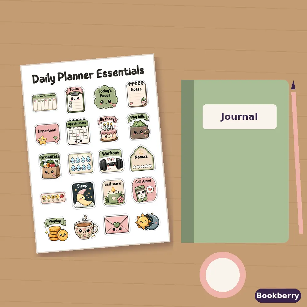 Daily Planner Essentials Sticker Sheet (A4)