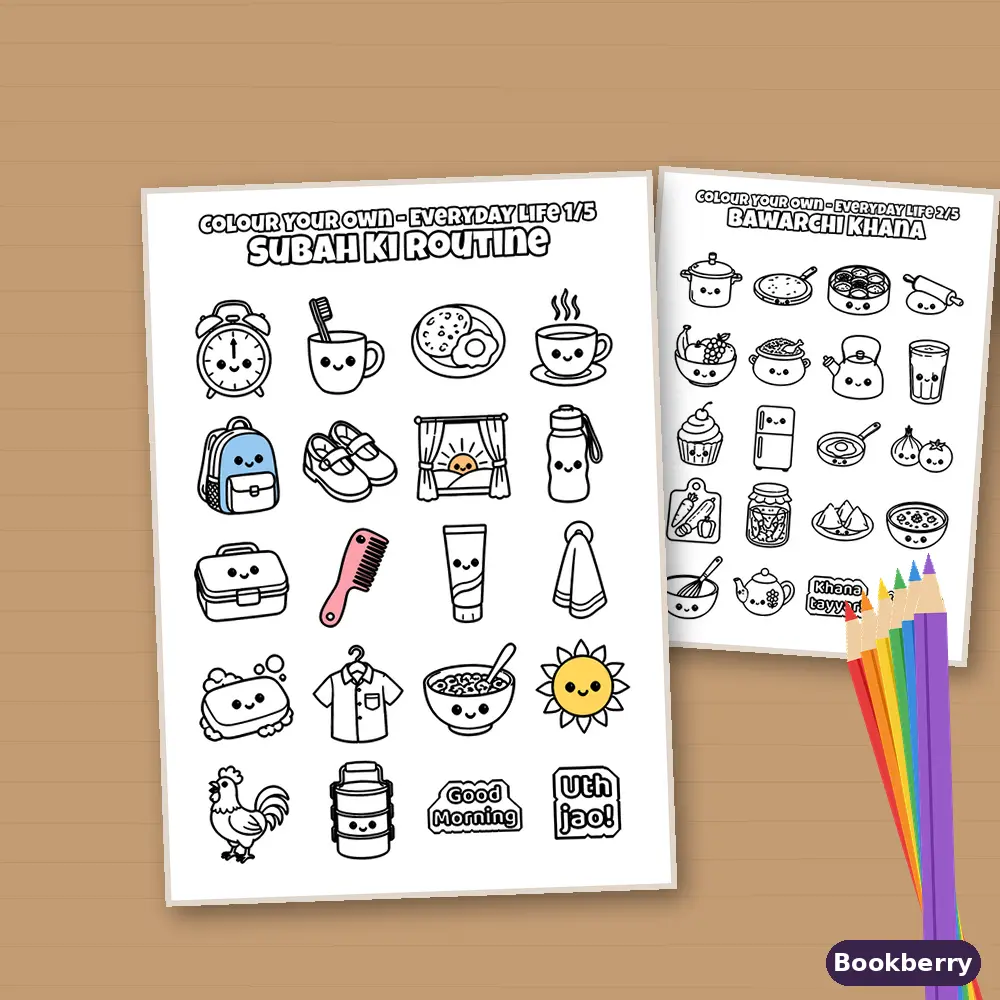 Colour Your Own Everyday Life Sticker Pack – 5 Sheets (A3)
