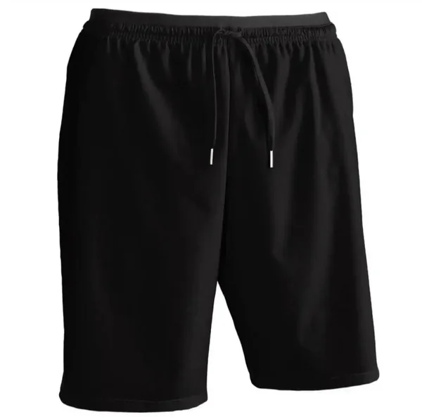 Men Cotton Shorts Solid Black Drawstring Casual Shorts Comfortable Everyday Wear