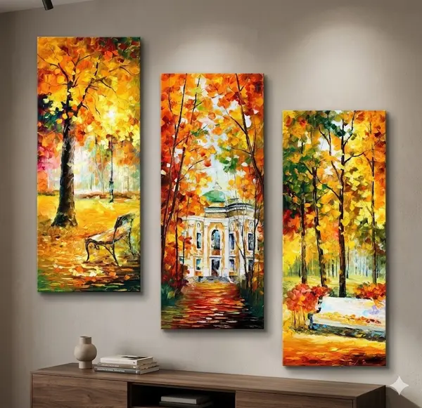 Set of 3 Decorative Wall Art Canvas Frames – Modern 3 Pcs Wall Frame Set 8x16 Inch for Home & Office Decor