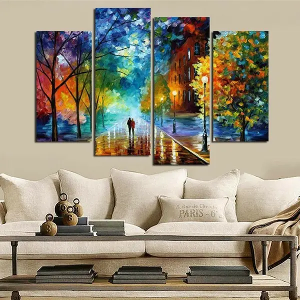 Set of 4 Decorative Wall Art Canvas Frames – Modern 4 Pcs Wall Frame Set (2pcs 8x14 Inch & 2pcs 8x16 Inch) for Home & Office Decor
