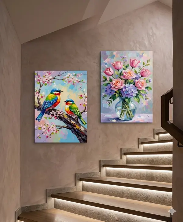 2Pcs Birds Wall Frame | Decorative 8x11 Inch Frames for Home & Office | Double Tape Included