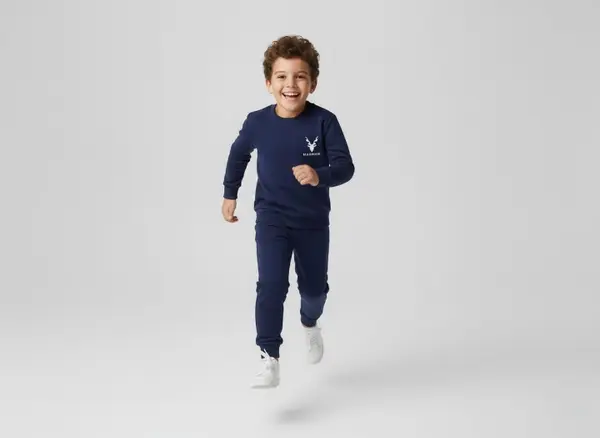 Winter Kids Markhor Printed Fleece Tracksuit | Full Sleeve T-Shirt & Trouser Set
