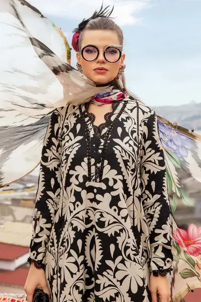 Elegant 3 Piece Embroidered Lawn Suit with Digital Print & Printed Chiffon Dupatta | Unstitched Summer Collection