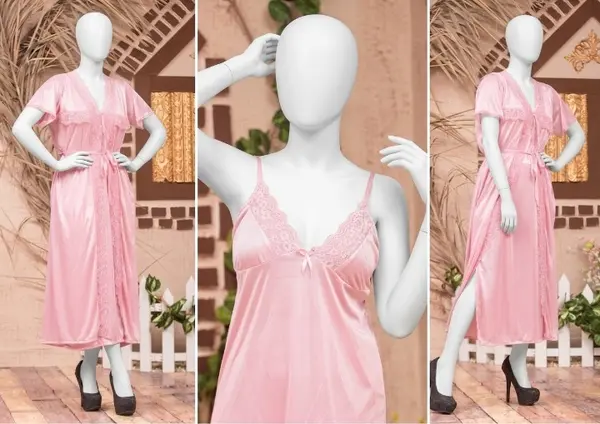 Women's Luxury Silk Satin Nightwear Set | 2 Piece Soft Sleepwear Suit | Free Size