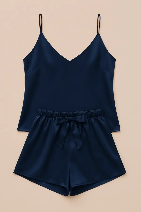 2-Piece Satin Sleepwear Set for Women with Camisole & Shorts | Free Size (Fits Up to 38" Chest & 42" Waist)
