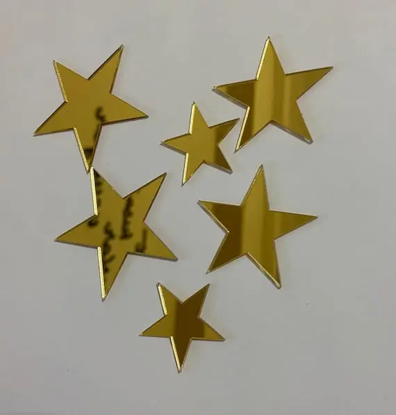 15 Golden Mirror Acrylic Star Wall Stickers – Kids’ Room & Bedroom Decor