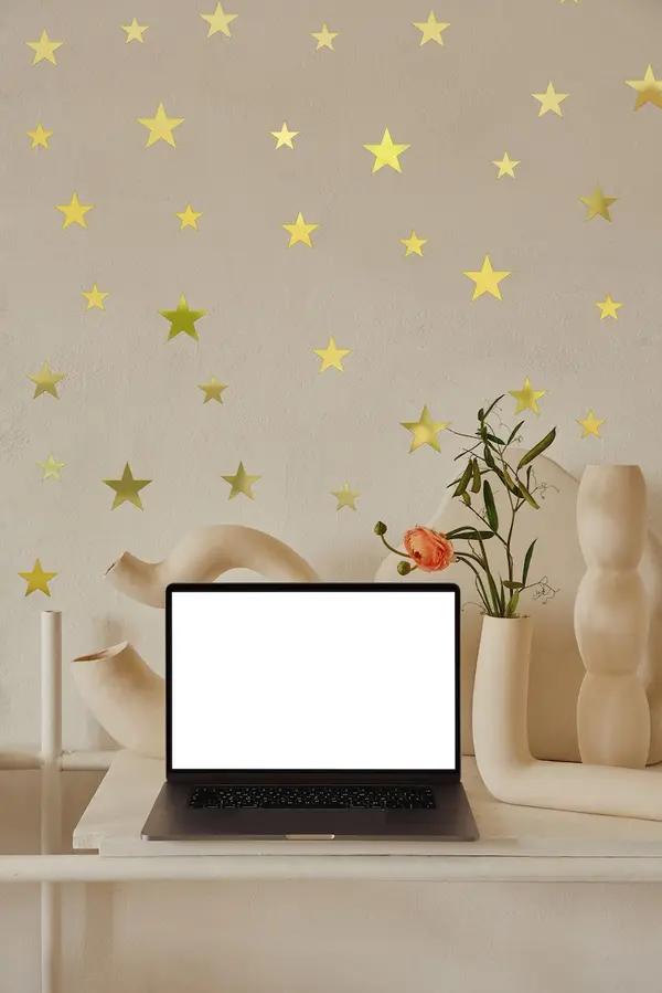 15 Golden Mirror Acrylic Star Wall Stickers – Kids’ Room & Bedroom Decor